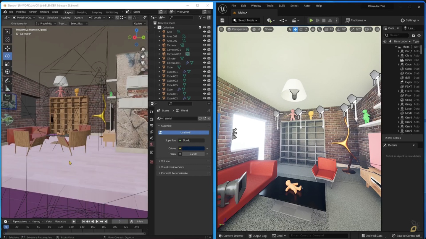 Datasmith Blender Plugin Blender and Unreal Engine workflow screenshot